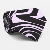 黒とピンクの大理石抽象芸術パターン ネクタイ (ロール)