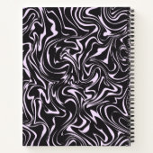 黒とピンクの大理石抽象芸術パターン ノートブック (裏面)