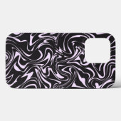 黒とピンクの大理石抽象芸術パターン Case-Mate iPhoneケース (裏面 (横))