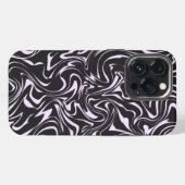 黒とピンクの大理石抽象芸術パターン iPhoneケース (裏面横)