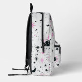 黒とピンクの天日月星 プリントバックパック (左)