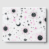 黒とピンクの天空の太陽の月結婚星 ゲストブック (裏面)