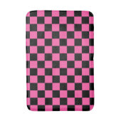 黒とピンクの市松模様 バスマット (正面縦)
