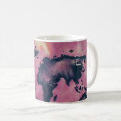 黒とピンクの抽象芸術芸術 コーヒーマグカップ (正面右)