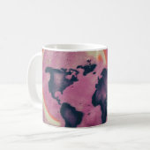 黒とピンクの抽象芸術芸術 コーヒーマグカップ (正面左)