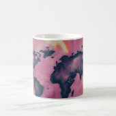 黒とピンクの抽象芸術芸術 コーヒーマグカップ (中央)