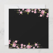 黒とピンクの桜のウェディング 招待状 (裏面)