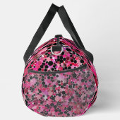 黒とピンクの水玉模様 ダッフルバッグ (右)