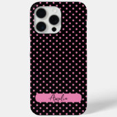 黒とピンクの水玉模様 Case-Mate iPhoneケース (裏面)