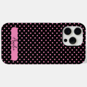 黒とピンクの水玉模様 Case-Mate iPhoneケース (裏面 (横))