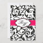 黒とピンクの渦巻き結婚式招待状 招待状 (裏面)