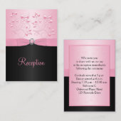 黒とピンクの真珠のラブノットのエンクロージャカード エンクロージャーカード (正面/裏面)