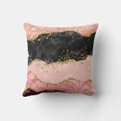 黒とピンクの続編が重なり合う クッション (裏面)