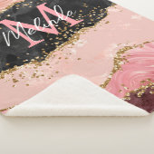 黒とピンクの続編が重なり合う シェルパブランケット (3/4)