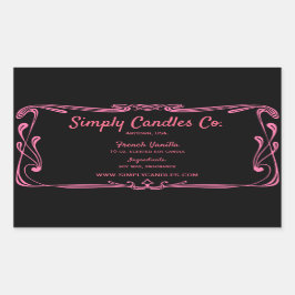 黒とピンクの縁どロンドルジャー 長方形シール