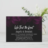 黒とピンクの花のレセプションで結婚の約束を果たす 招待状 (スタンド正面)