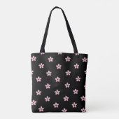 黒とピンクの花柄  トートバッグ (裏面)