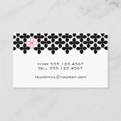 黒とピンクの花母コールカード コーリングカード (裏面)