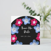 黒とピンクの花 招待状 (スタンド正面)