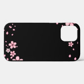 黒とピンクの花 Case-Mate iPhoneケース (裏面 (横))