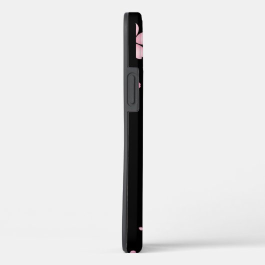 黒とピンクの花 Case-Mate iPhoneケース (裏面 / 右)