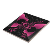 黒とピンクの蝶フラクタルタイル タイル (側面)