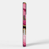 黒とピンクの金ゴールド瑪瑙 Case-Mate iPhoneケース (裏面 / 右)