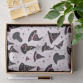 黒とピンクの魔女の帽子がピンクのハロウィーンを星 薄葉紙 (ギフト)