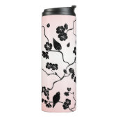 黒とピンクの鳥とさくらんぼの花  タンブラー (回転左)