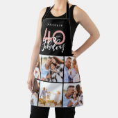 黒とピンクの40歳の誕生日の写真コラージュ エプロン (インサイチュ)
