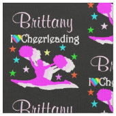 黒とピンクのIはチアリーティング織物 ファブリック (クローズアップ)