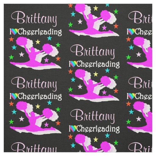 黒とピンクのIはチアリーティング織物 ファブリック (見本)