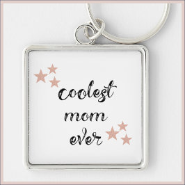 黒とピンククールのママ キーホルダー