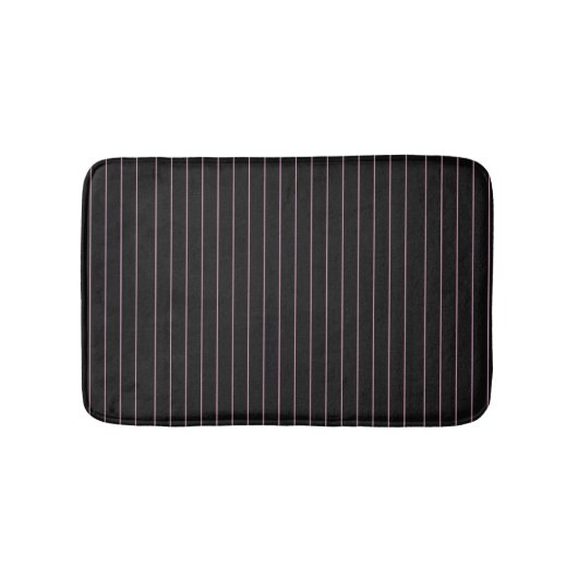 黒とピンクストライプの バスマット (正面)