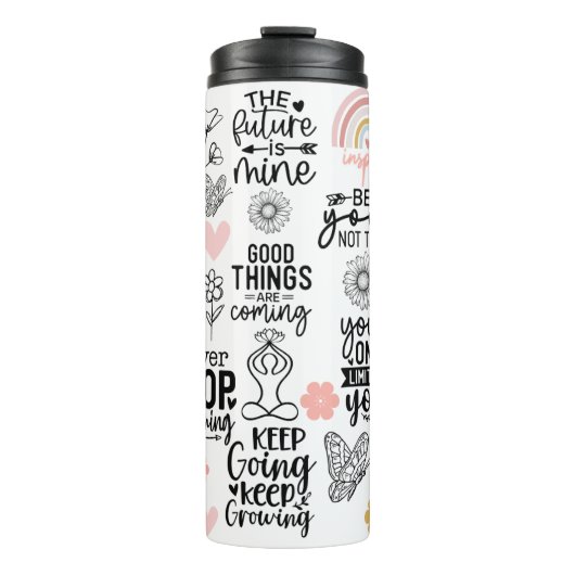 黒とピンク感動的 タンブラー (正面)