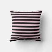 黒とピンク淡い色ののヴィンテージミディアムストライプ クッション (裏面)