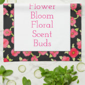 黒とピンク キッチンタオル (折り畳み)