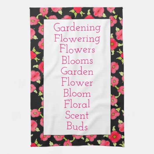 黒とピンク キッチンタオル (縦)