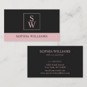 黒とピンク 名刺 (正面/裏面)