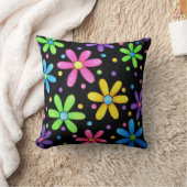 黒とファンキーフローラ枕 クッション (ブランケット)