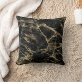 黒とファンシー金ゴールド大理石 クッション (ブランケット)
