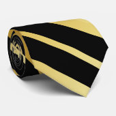 黒とフェイク金ゴールドストライプ ネクタイ (ロール)