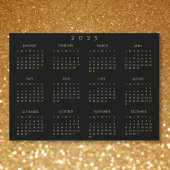 黒とフェイク金ゴールド2025磁気カレンダーカード