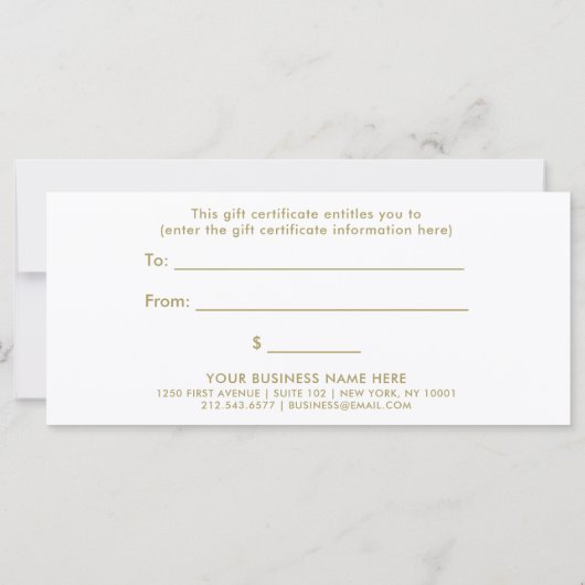 黒とフェイク金ゴールド |商品券 (裏面)