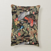 黒とフローラバードアート アクセントクッション (裏面(縦))