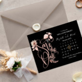 黒とフローラ50周年の日付を保存 案内ポストカード