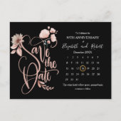 黒とフローラ50周年の日付を保存 案内ポストカード (正面)