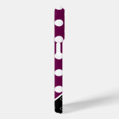 黒とブラックベリー色の大きな白い水玉模様 Case-Mate iPhoneケース (裏面 / 右)