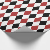 黒とブルゴーニュのハーレクイン模様 ラッピングペーパー (角)