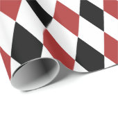 黒とブルゴーニュのハーレクイン模様 ラッピングペーパー (ロールコーナー)